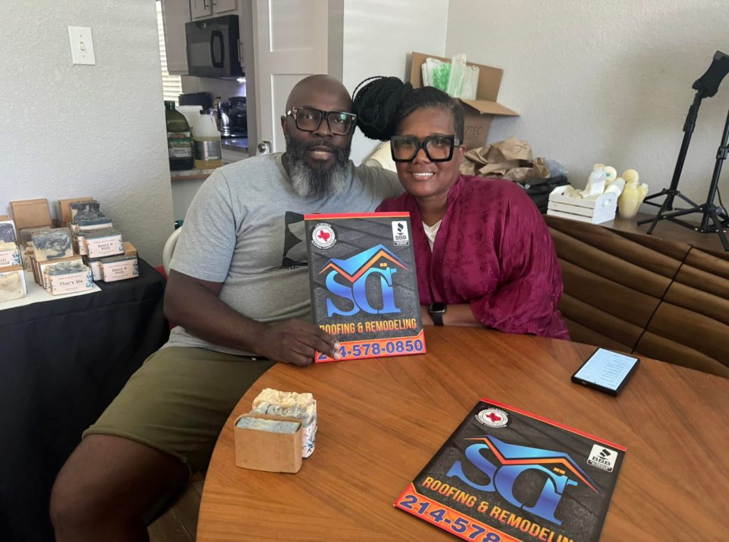 A happy Sci roofing and remodeling happy couple clients 