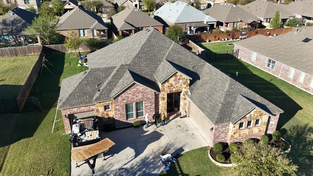 Princeton TX New Class 4 shingle roof installed by a roofing company Princeton TX